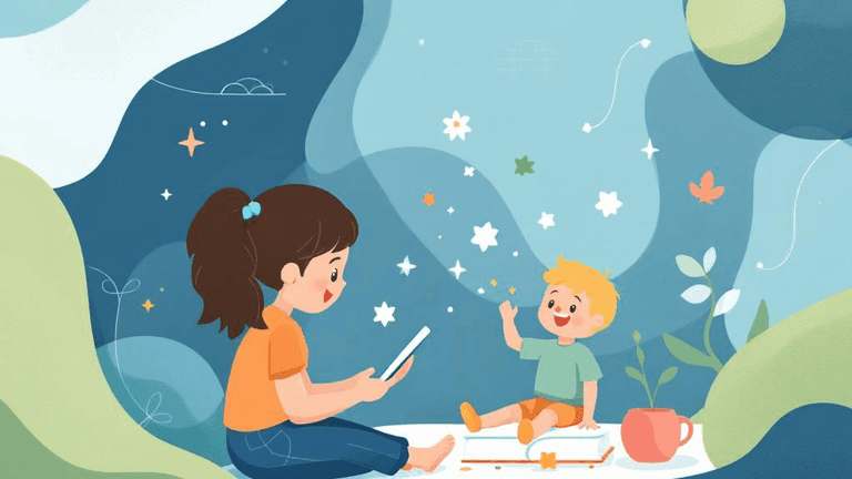 A professional blog header illustration for an article about Digital Parenting & Family Tech. Context: Picture this: your ...